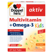 Abbildung der Produktverpackung Doppelherz aktiv Multivitamin + Omega-3 Kids Frontansicht