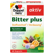 Abbildung der Produktverpackung Doppelherz aktiv Bitter plus Frontansicht