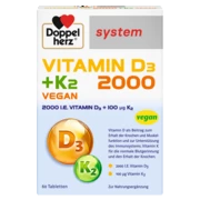 Doppelherz system VITAMIN D3 2000 + K2 VEGAN Frontansicht