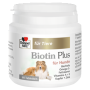 Abbildung der Produktverpackung Doppelherz für Tiere Biotin Plus für Hunde Frontansicht